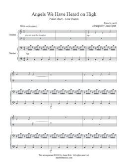 Angels We Have Heard on High (student/teacher piano duet)