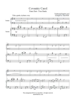 Coventry Carol (student/teacher piano duet)