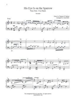 His Eye Is on the Sparrow (student/teacher piano duet)