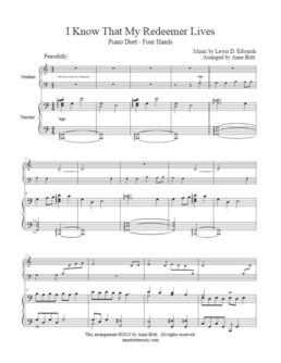 I Know That My Redeemer Lives (student/teacher piano duet)