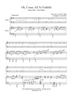 Oh, Come, All Ye Faithful (student/teacher piano duet)