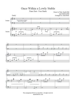 Once Within a Lowly Stable (student/teacher piano duet)