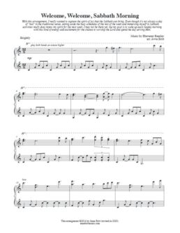 Welcome, Welcome, Sabbath Morning (late intermediate)