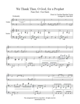 We Thank Thee, O God, for a Prophet (student/teacher piano duet)